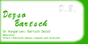 dezso bartsch business card